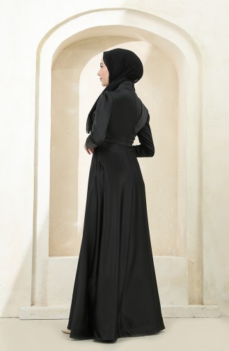 Schwarz Hijab-Abendkleider 4832-05