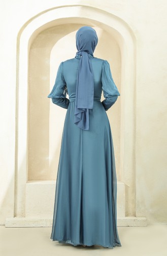 Indigo Hijab-Abendkleider 4876-01