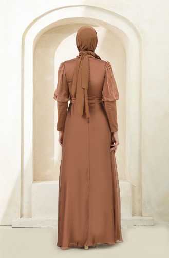 Onion Peel Hijab Evening Dress 4876-03