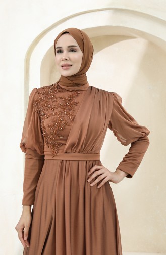 Onion Peel Hijab Evening Dress 4876-03
