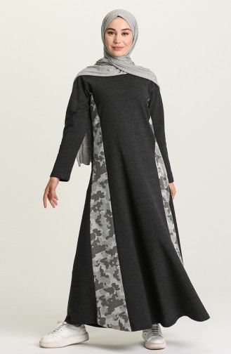 Rauchgrau Hijab Kleider 1662-02