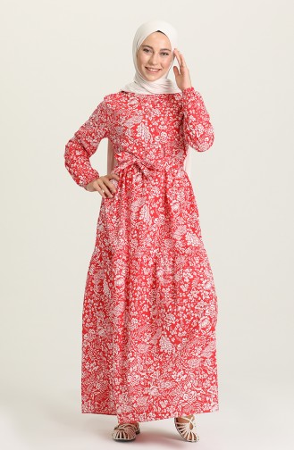 Red Hijab Dress 4350-01