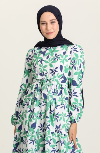 Green Hijab Dress 5413-04