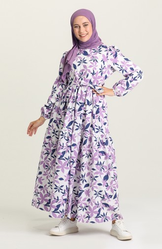 Lila Hijab Kleider 5413-05