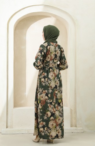 Khaki Hijab Kleider 22K1408-01