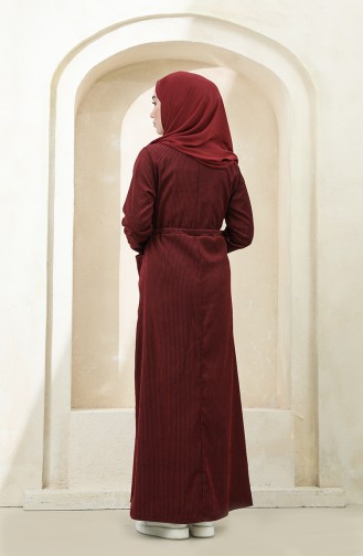 Claret Red Hijab Dress 22K1608-03