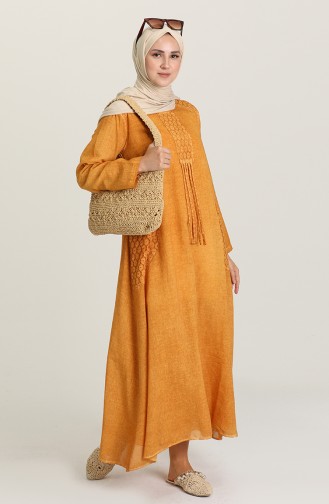 Senf Hijab Kleider 92211-06
