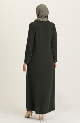 Übergröße Stein gestreifte Abaya 5053-05 Khaki 5053-05