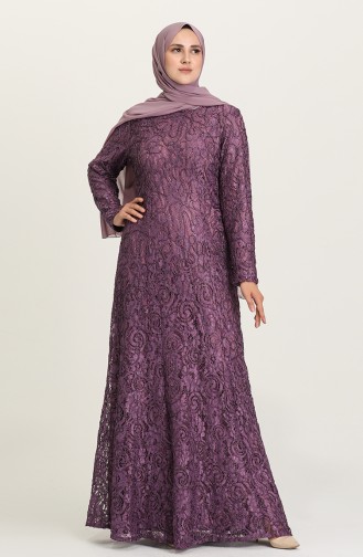 Dusty Rose Hijab Evening Dress 3005-04