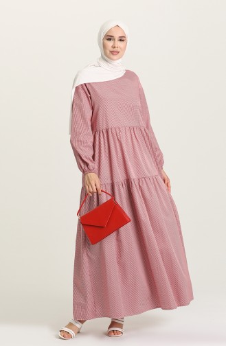 Claret Red Hijab Dress 1665-01