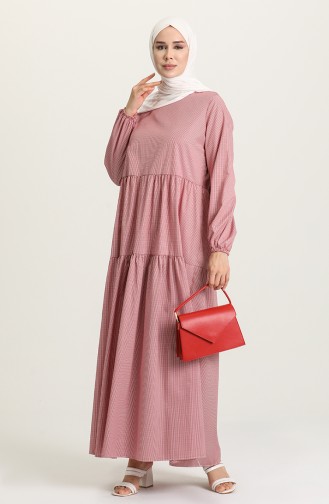 Claret Red Hijab Dress 1665-01