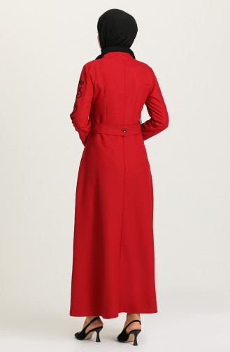 Claret Red Hijab Dress 2220-01