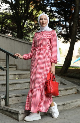 Red Hijab Dress 5050-02