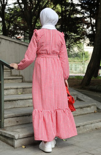 Red Hijab Dress 5050-02