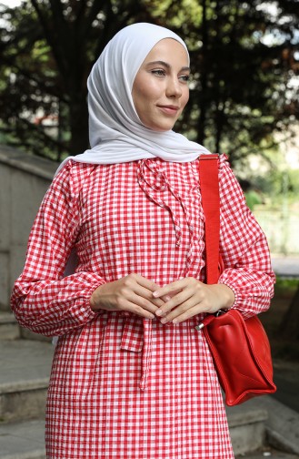 Red Hijab Dress 5050-02