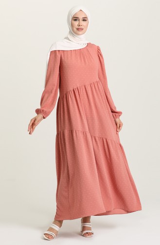 Salmon Hijab Dress 1021105ELB-03