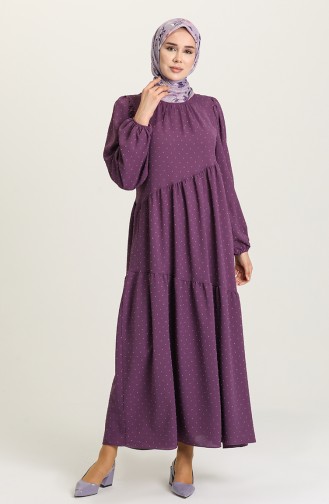 Purple Hijab Dress 1021105ELB-06