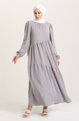Grau Hijab Kleider 1021105ELB-07