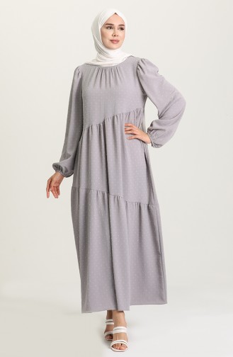 Gray Hijab Dress 1021105ELB-07