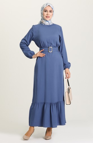 Indigo Hijab Dress 2186-08