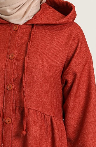 Brick Red Hijab Dress 22K8432-01