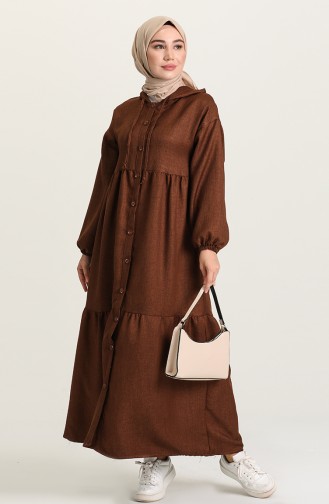 Robe Hijab Couleur Brun 22K8432-04