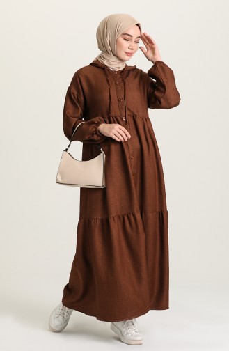 Brown Hijab Dress 22K8432-04