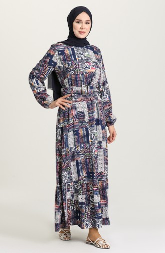 Indigo Hijab Dress 2212-01