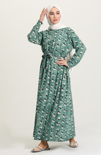 Sea Green Hijab Dress 4575AF-03