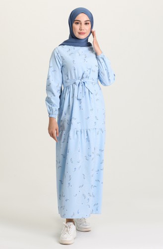 Robe Hijab Bleu Bébé 4655-01