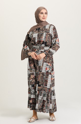 Robe Hijab Couleur Brun 2212-02