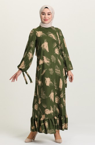 Grün Hijab Kleider 15029-01