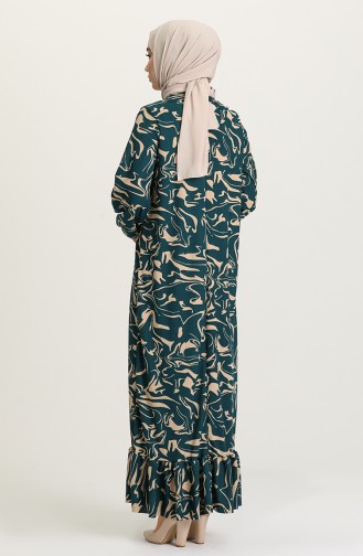 Robe Hijab Pétrole 15029A-01