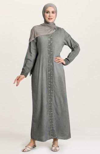 Grau Hijab Kleider 2025-01