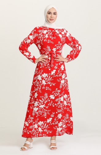 Red Hijab Dress 1441-01
