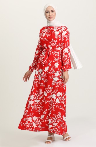 Red Hijab Dress 1441-01