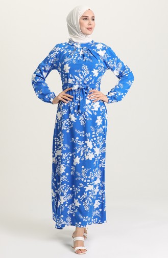 Saxe Hijab Dress 1441-03