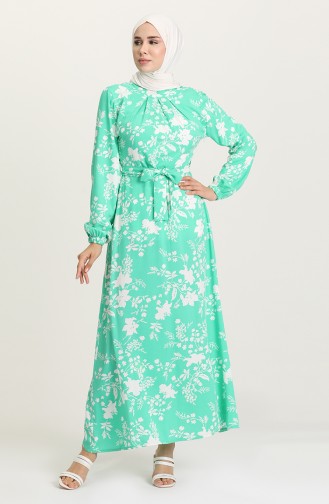 Grün Hijab Kleider 1441-06
