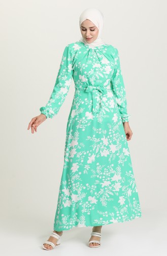 Grün Hijab Kleider 1441-06