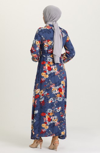 Indigo Hijab Dress 1441-09