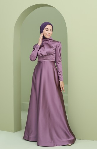 Violet Hijab Evening Dress 4832-06