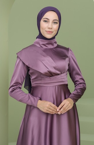 Violet Hijab Evening Dress 4832-06