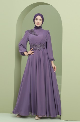 Lila Hijab-Abendkleider 1111-05
