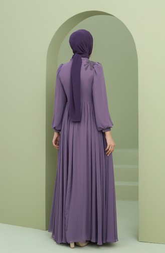 Violet Hijab Evening Dress 1111-05