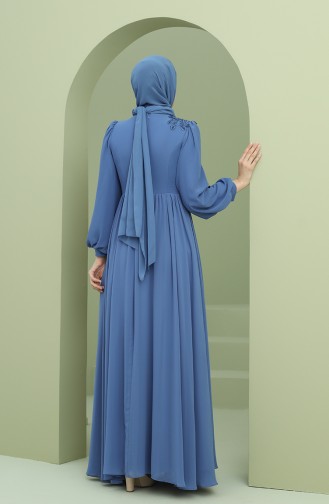 Indigo Hijab-Abendkleider 1111-06