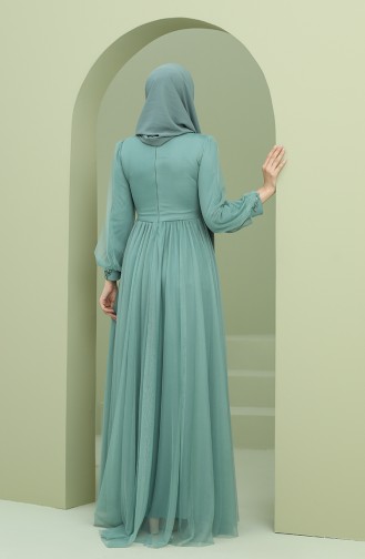 Grün Hijab-Abendkleider 3403-05