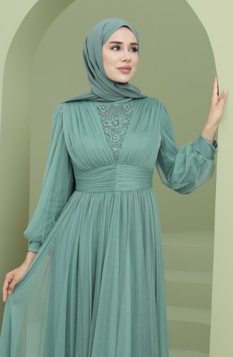 Grün Hijab-Abendkleider 3403-05