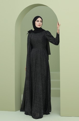 Schwarz Hijab-Abendkleider 3050-01