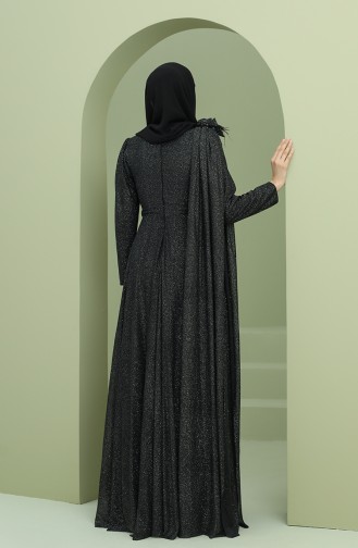 Schwarz Hijab-Abendkleider 3050-01