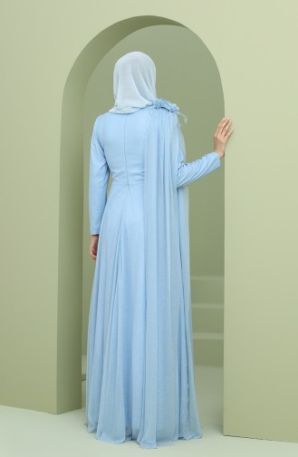 Blau Hijab-Abendkleider 3050-03